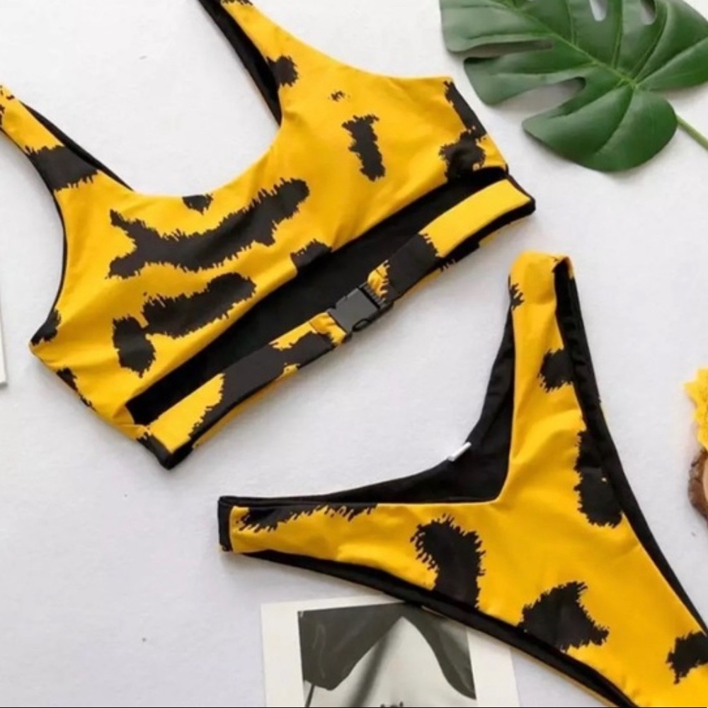 Gold + Black Bikini